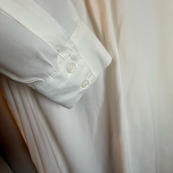 Elizabeth and James White Tunic / Blouse Neck Tie, Long Sleeve Button Down - Picture 4 of 8